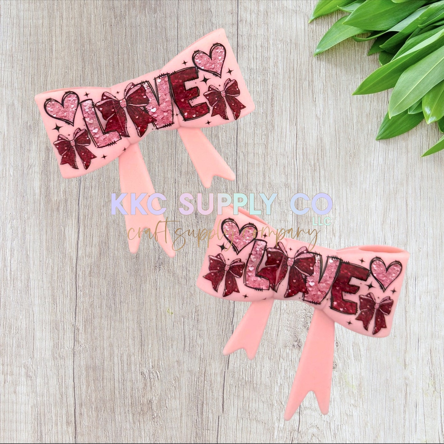 Love Large Bow Silicone Focal Bead