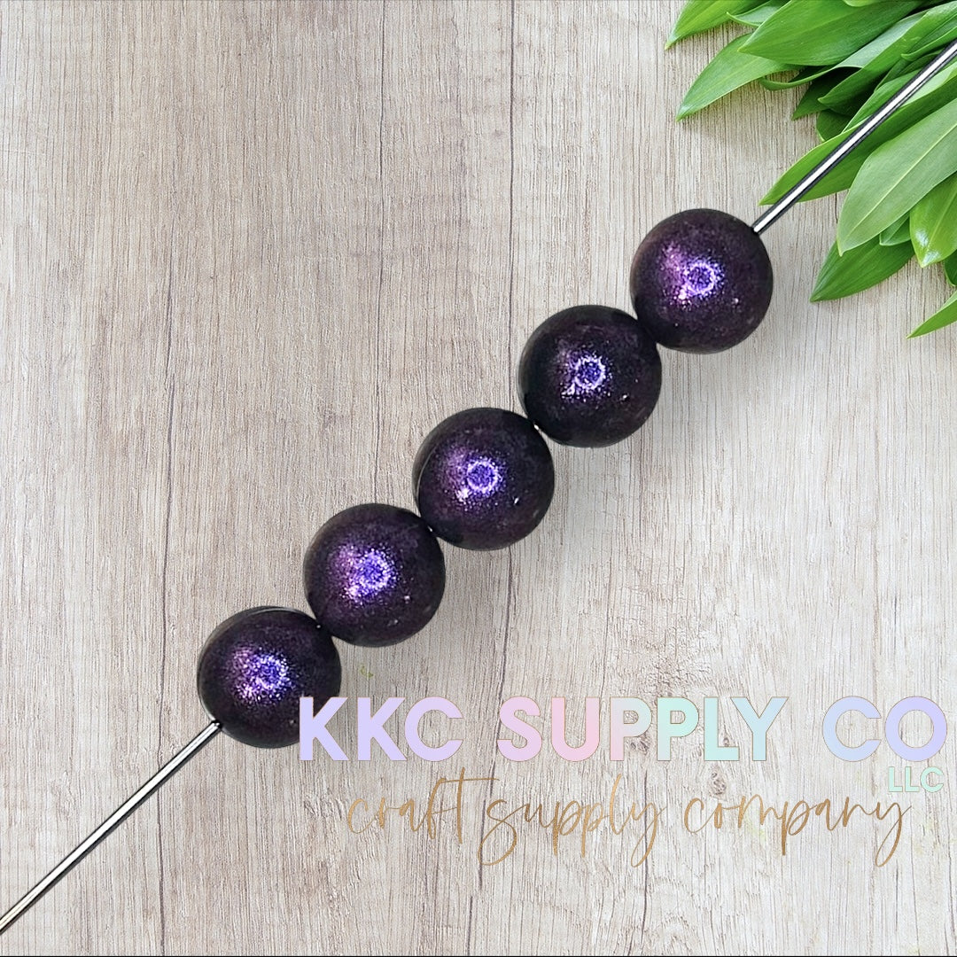 COS08-Chameleon Opal Oil Slick Black Solid Silicone Bead