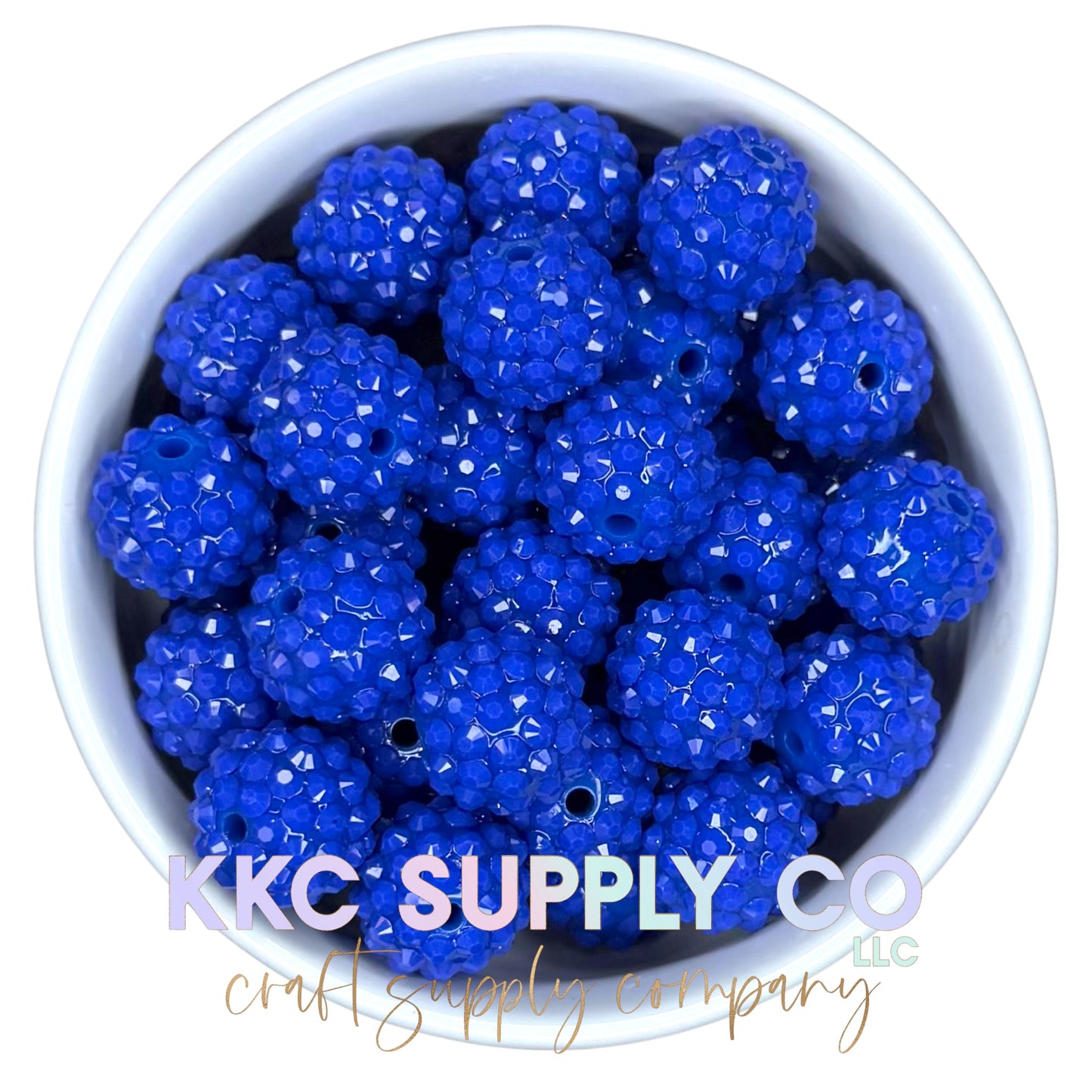 Jelly Royal Blue Acrylic Rhinestone Bead 16mm