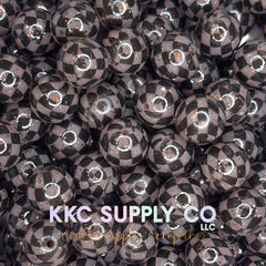 SGL65-Light Brown Checker Liquid Glitter Silicone Beads