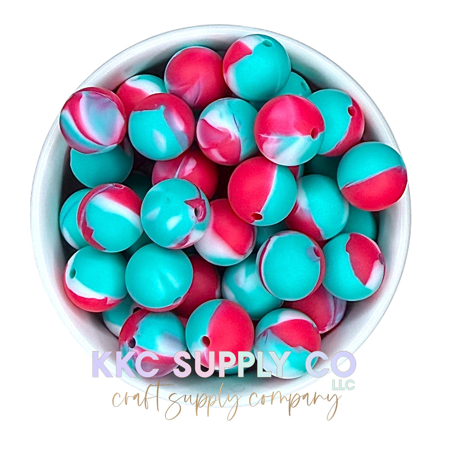 SP209-Berry Marble Printed Silicone Bead 15mm