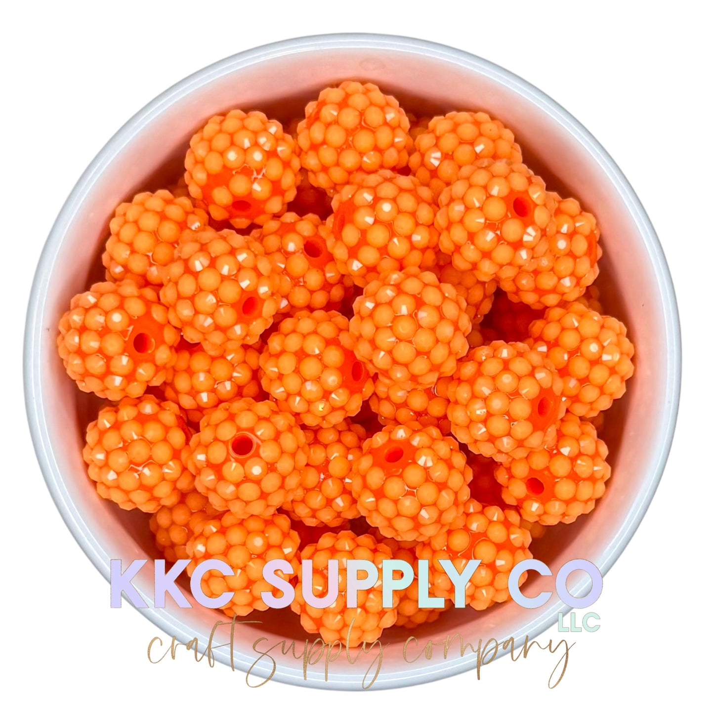 Jelly Neon Orange Acrylic Rhinestone Bead 16mm or 20mm
