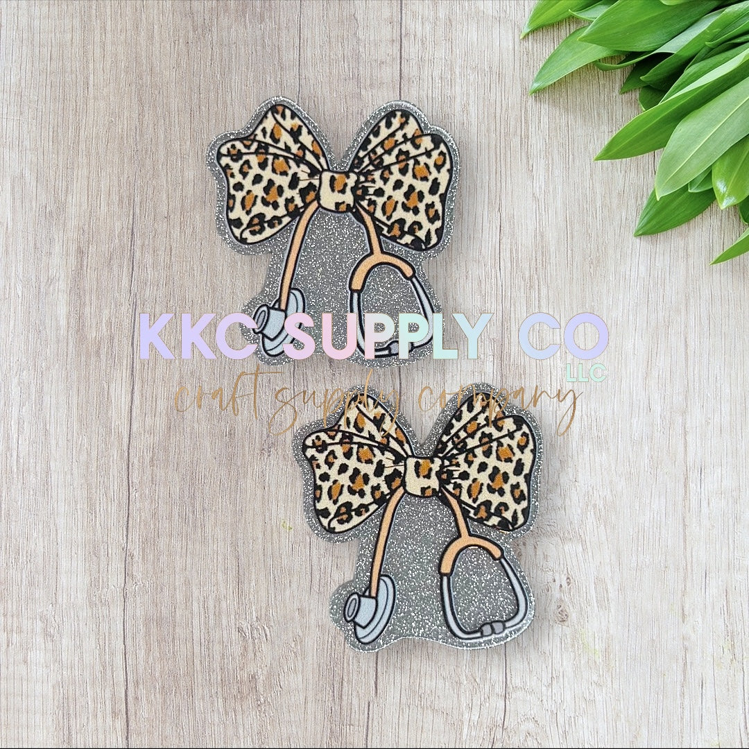AT212-Leopard Stethoscope-Acrylic Flatback