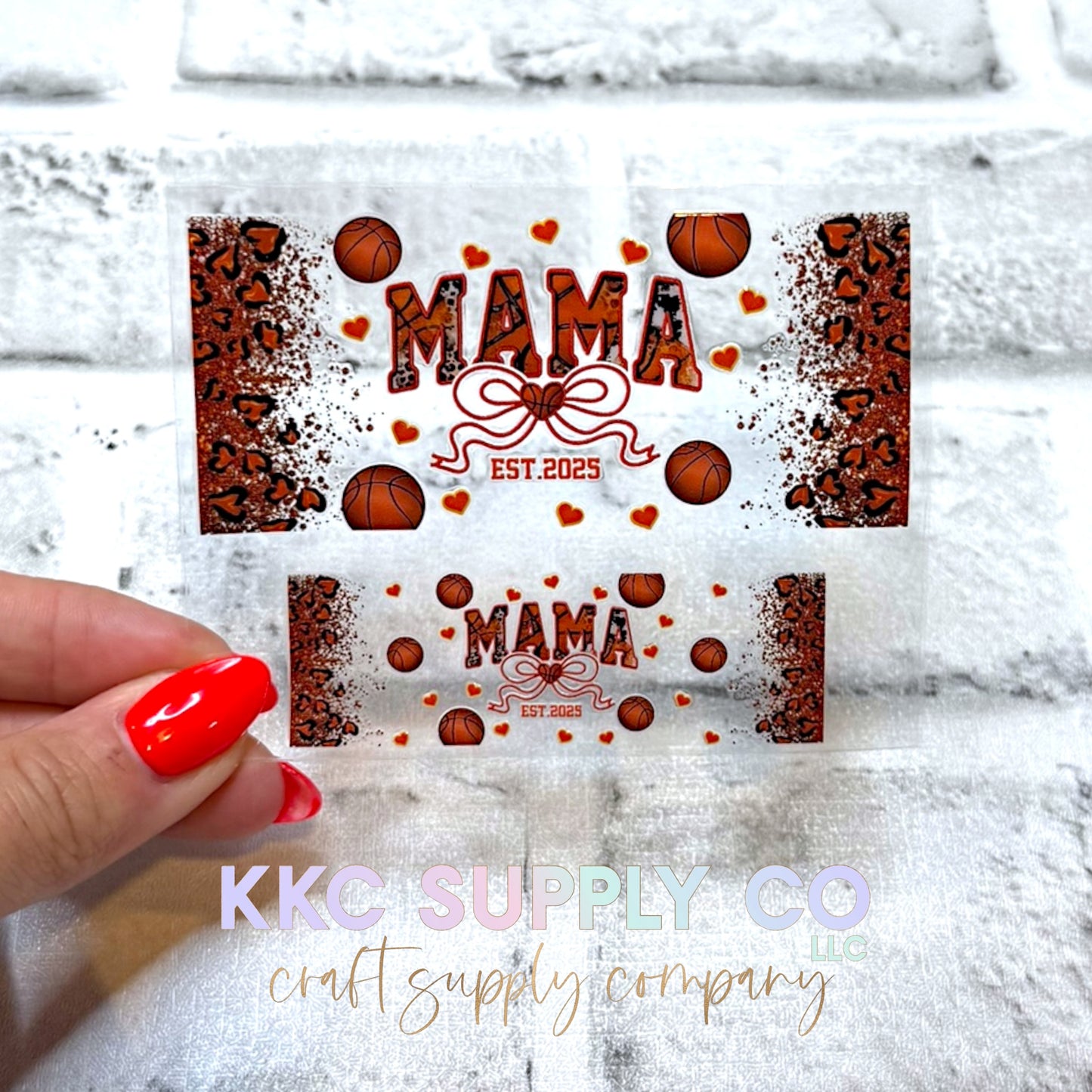 TKUV77-Basketball Mama Mini Tumbler Keychain UV DTF Decal