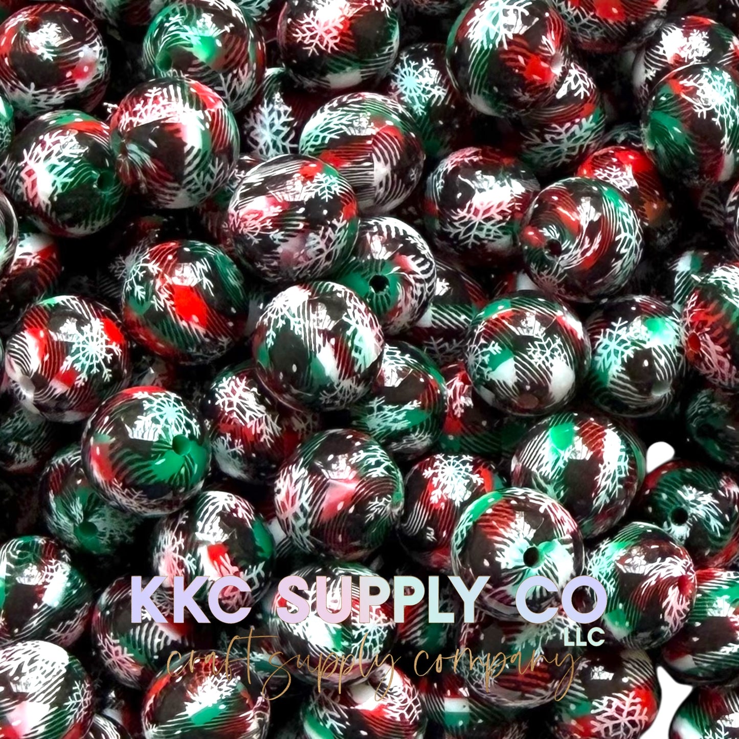 Christmas Plaid-Red, Green and White Liquid Beads