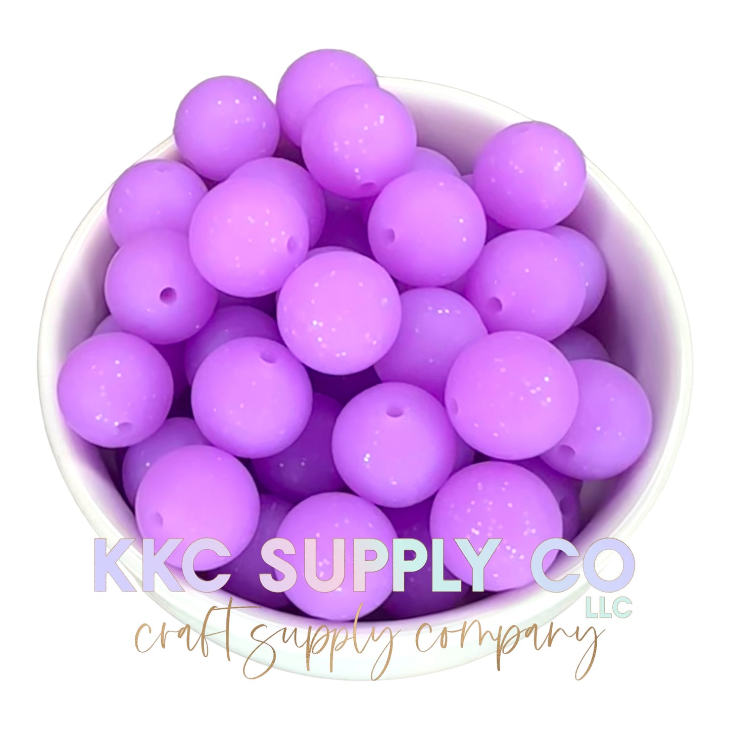 SG22-Neon Glitter Purple Solid Silicone Bead 15mm