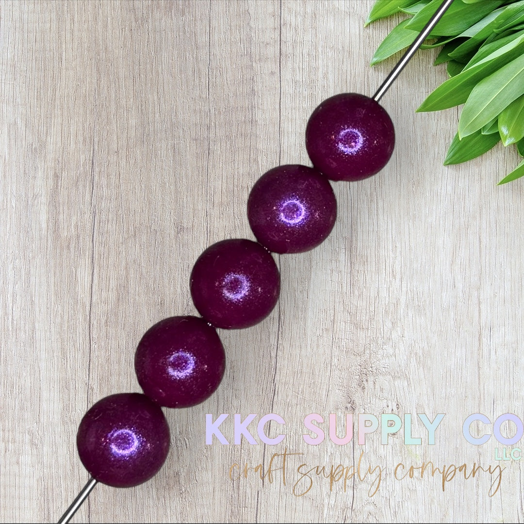 COS45-Chameleon Opal Maroon Solid Silicone Bead 15mm