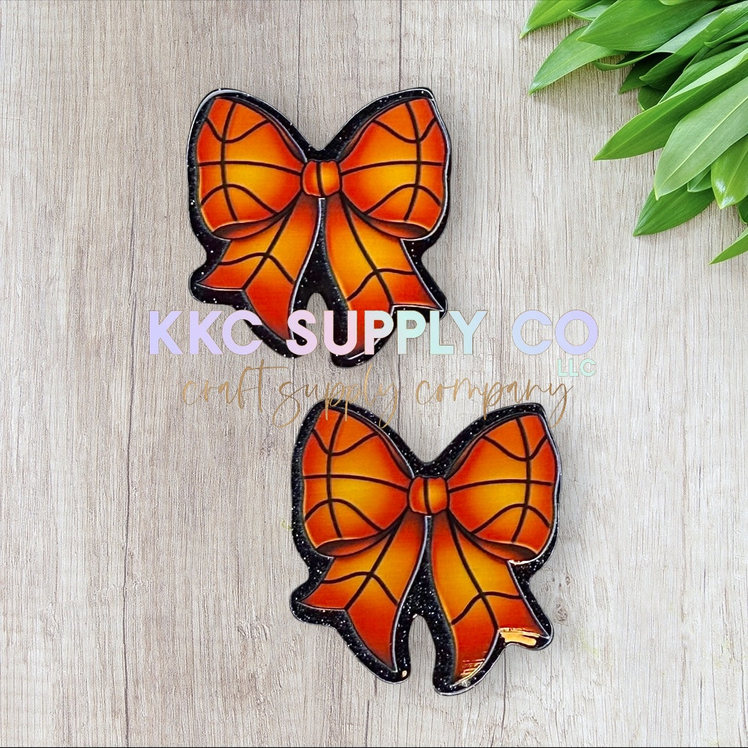 AT200-Basketball Coquette Bow-Acrylic Flatback