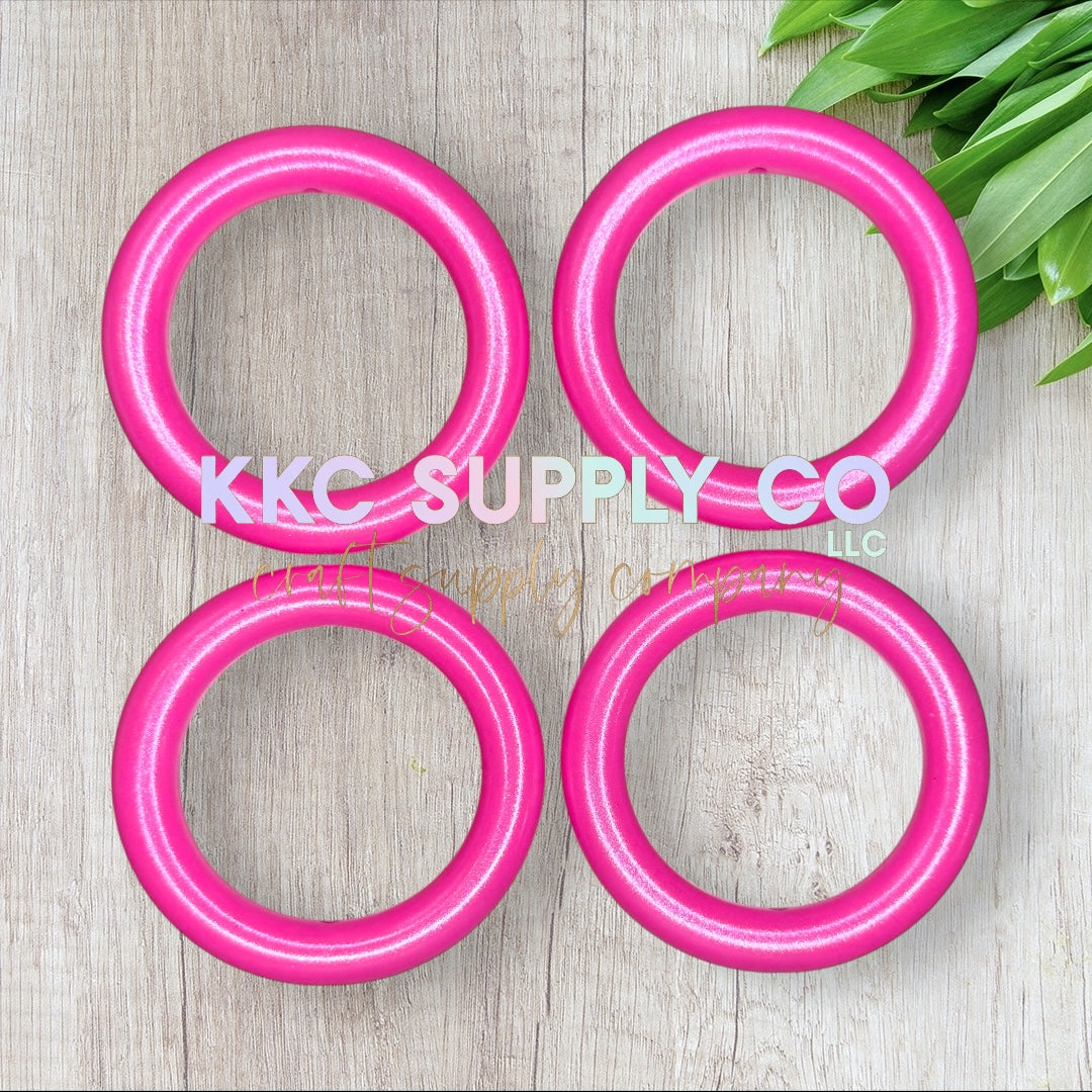SS75-Hot Pink Opal 65mm Silicone Ring