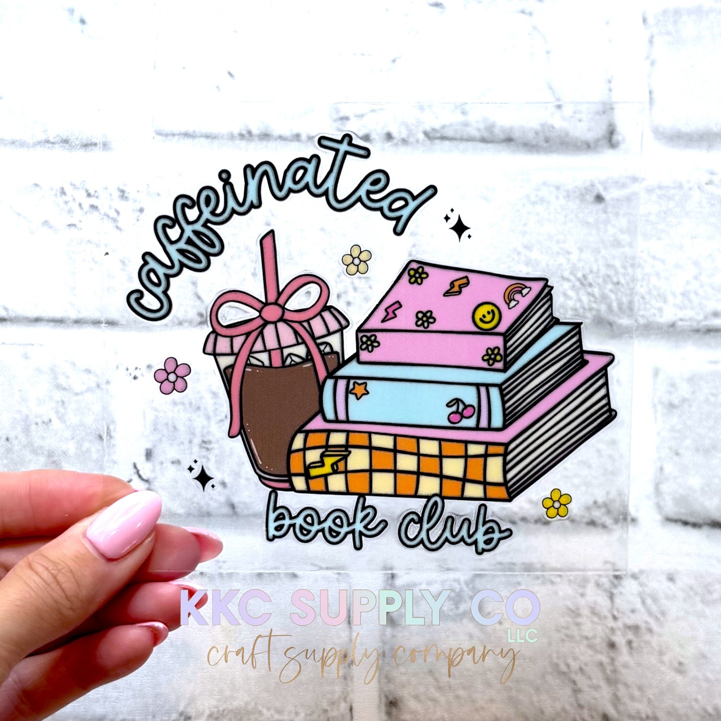 UV16695-Caffeinated Book Club UV DTF Decal