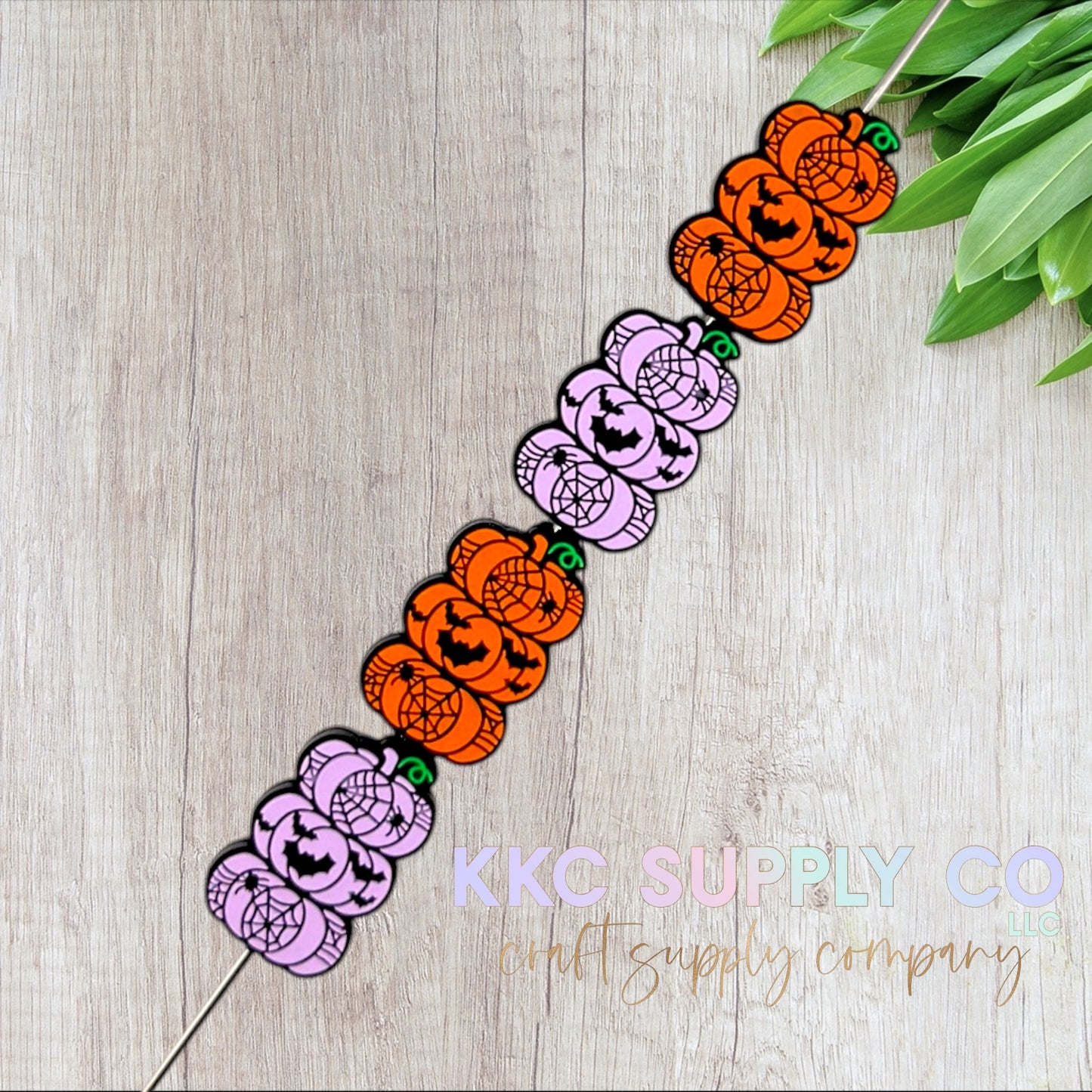 Pumpkin Stack Silicone Focal Bead
