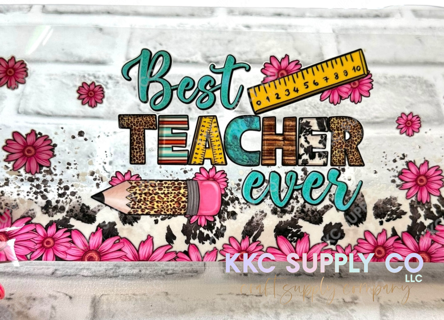 UV1683-Best Teacher Ever 16oz UV DTF Wrap