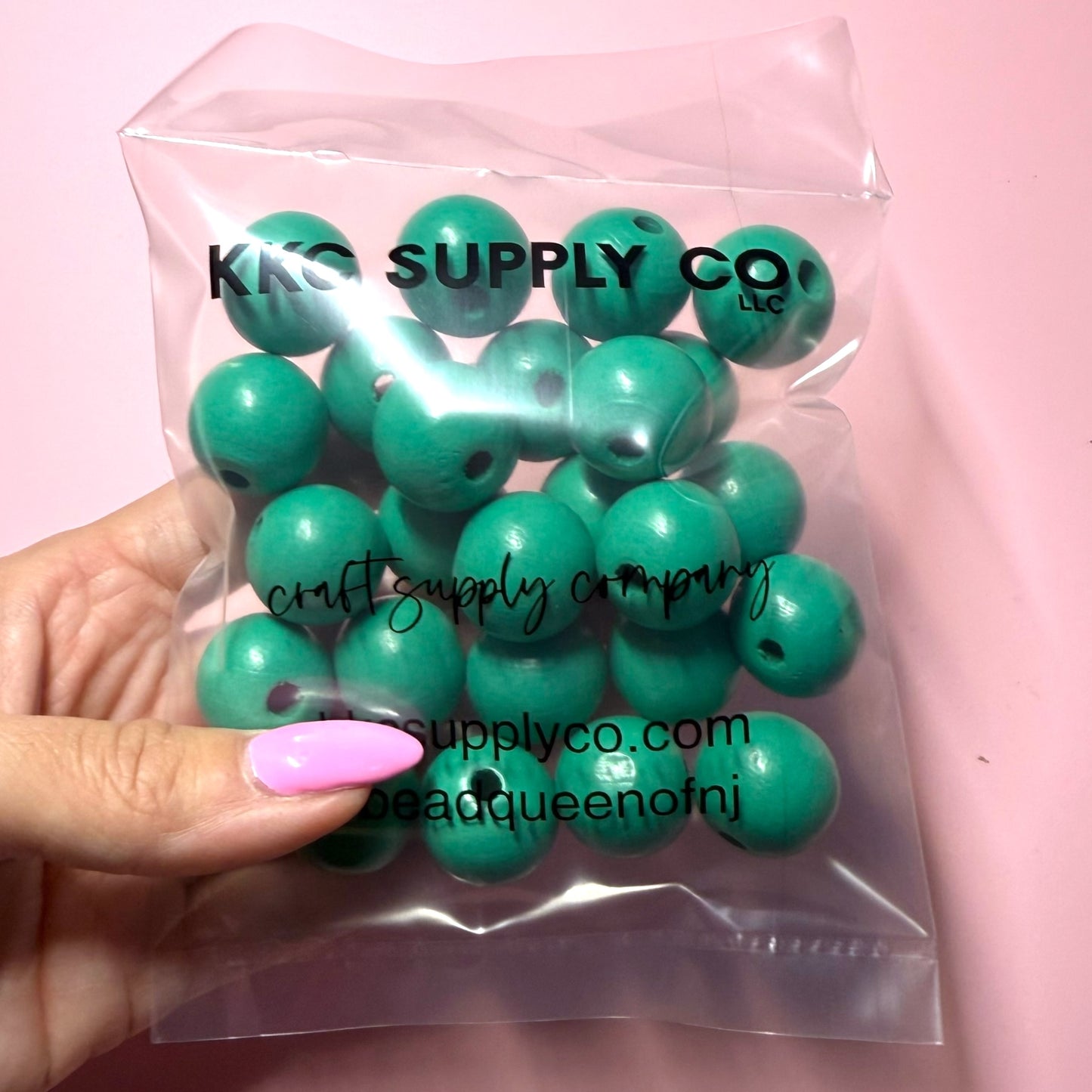 Teal Wooden 20mm Bead Destash Pack - 25 Count