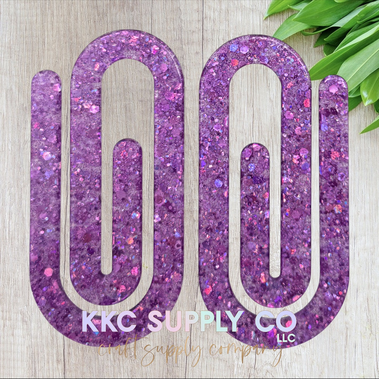 Jumbo Acrylic Glitter Paperclip-Chunky Purple