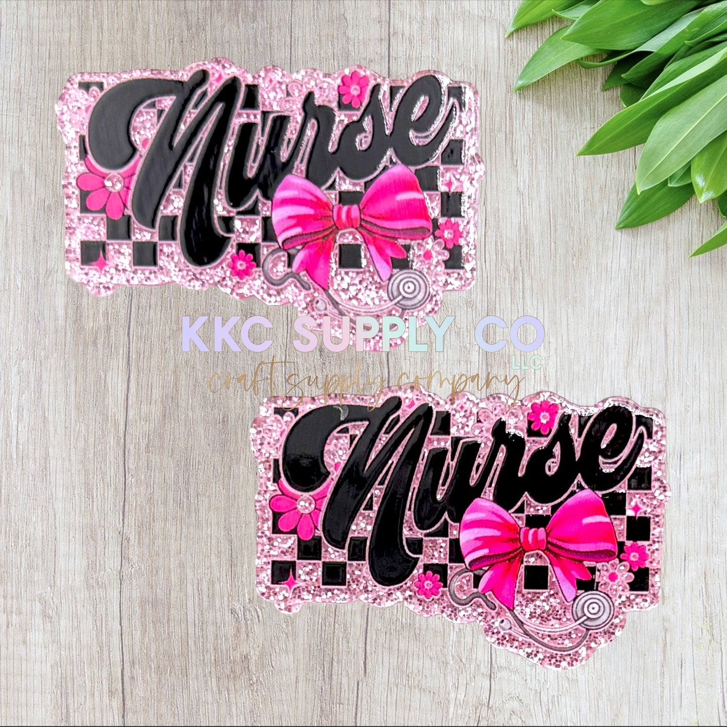 AT525-Checker Pink Nurse-Acrylic Flatback