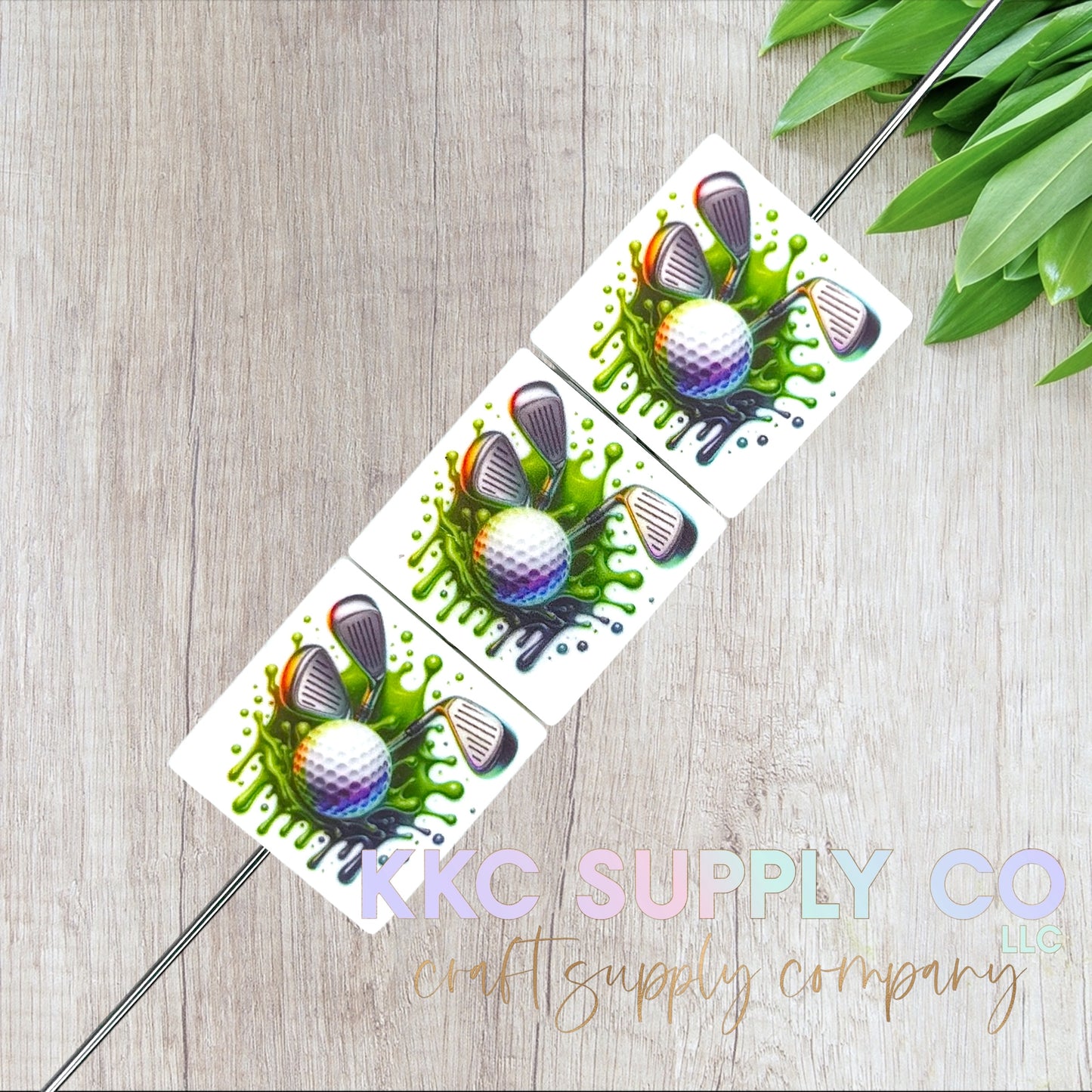 3D Golf Ball Silicone Focal Bead-Custom