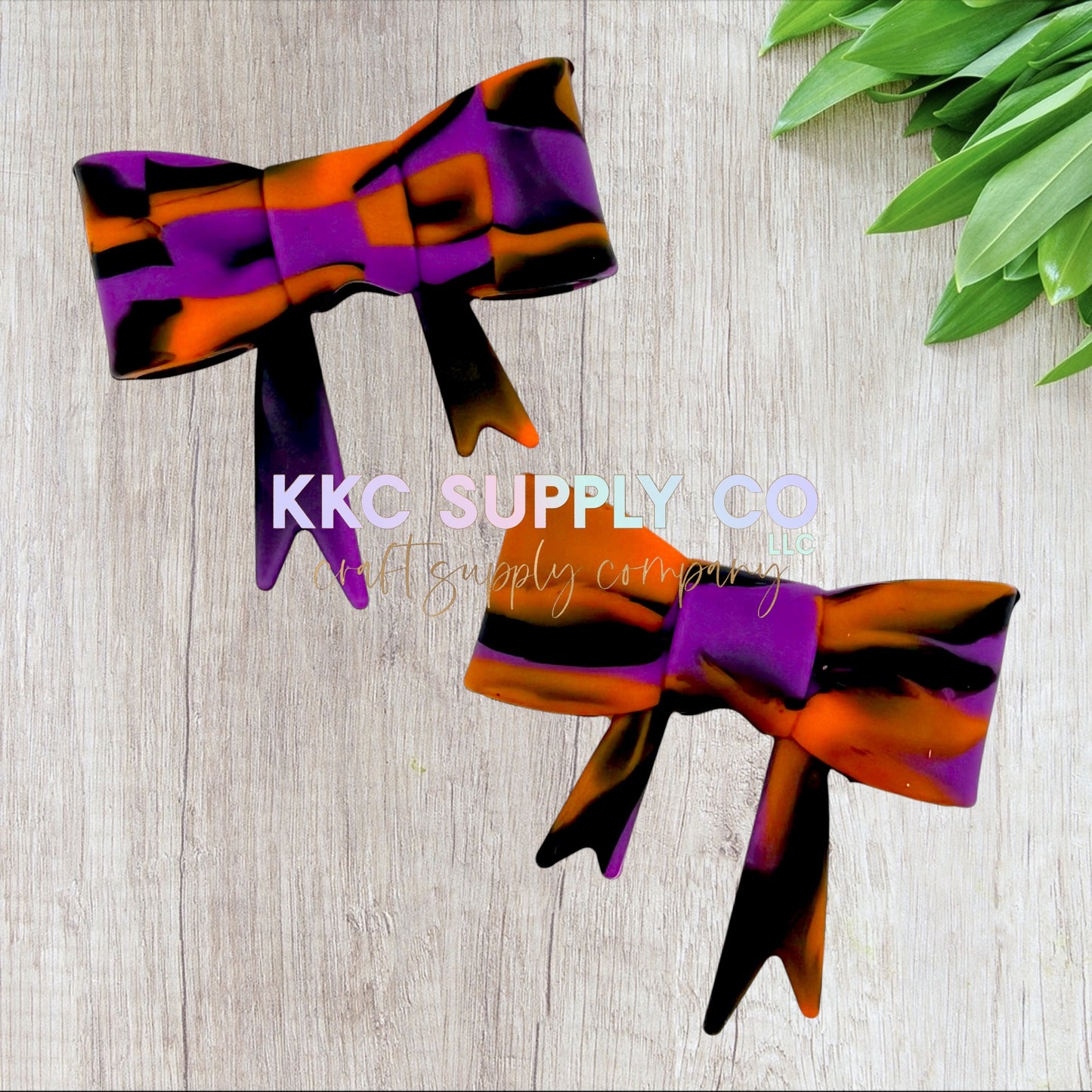 Halloween Marble Large Bow Silicone Focal Bead