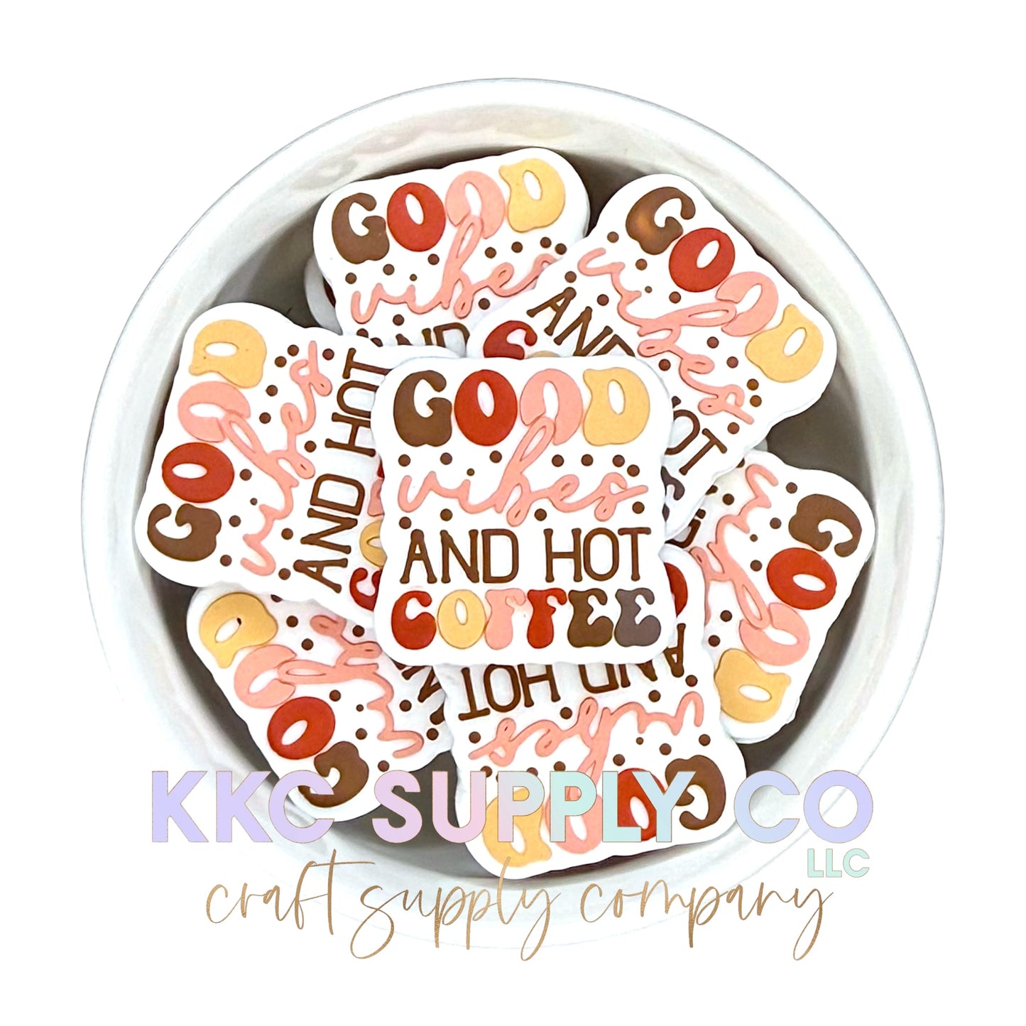 Good Vibes and Hot Coffee Silicone Focal Bead