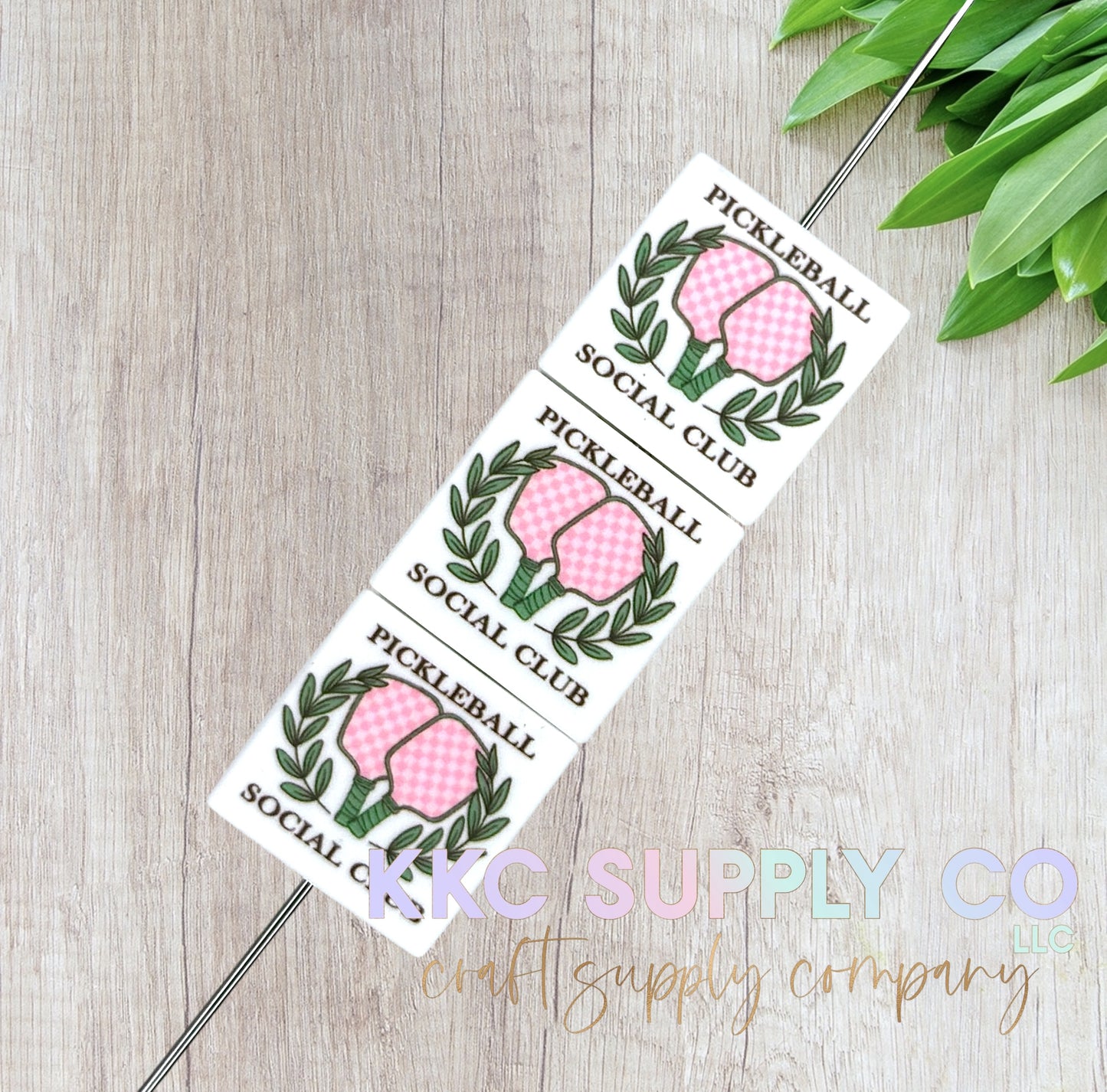 Pickle Ball Social Club Silicone Focal Bead-Custom