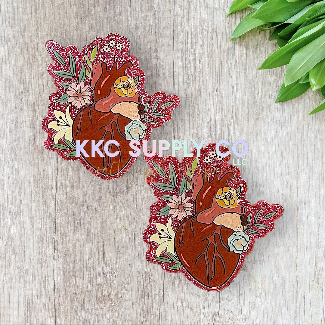 AT138-Floral Heart-Acrylic Flatback