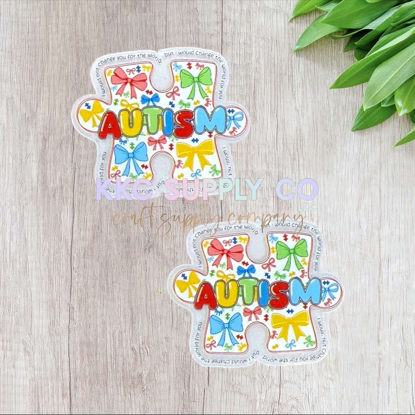 AT297-Autism Puzzle Piece-Acrylic Flatback