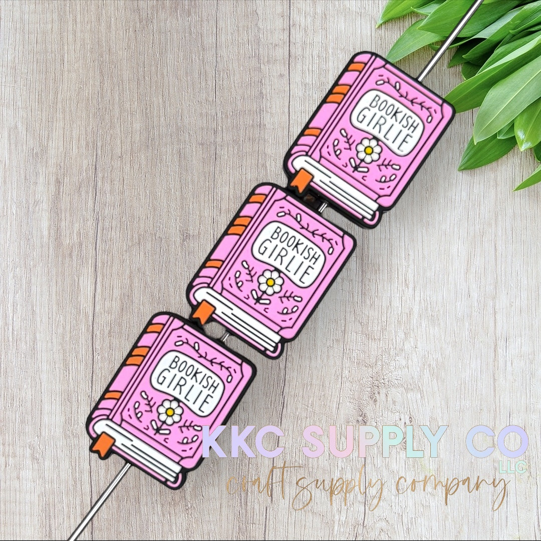 Bookish Girlie Silicone Focal Bead - Custom