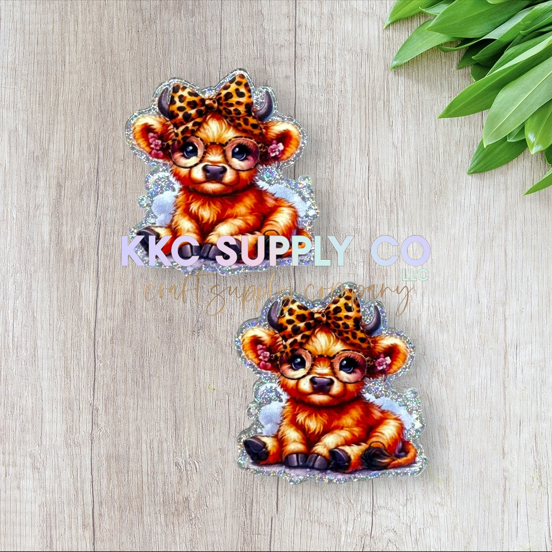 AT180-Leopard Highland Cow-Acrylic Flatback