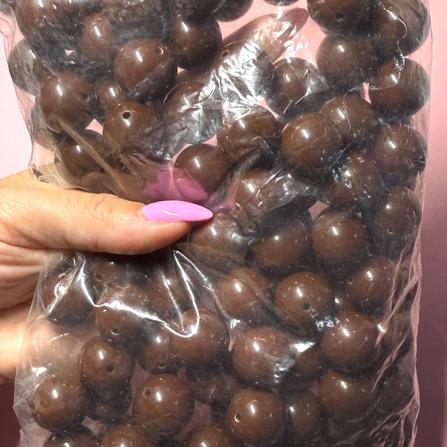 Brown Acrylic 20mm Bead Destash Pack - 100 Count