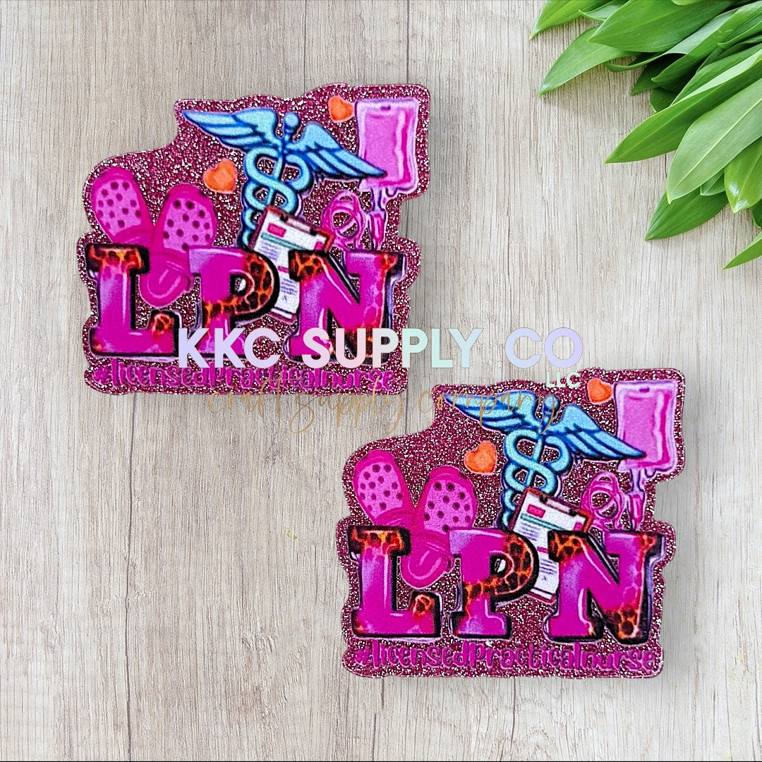 AT128-Hot Pink LPN-Acrylic Flatback