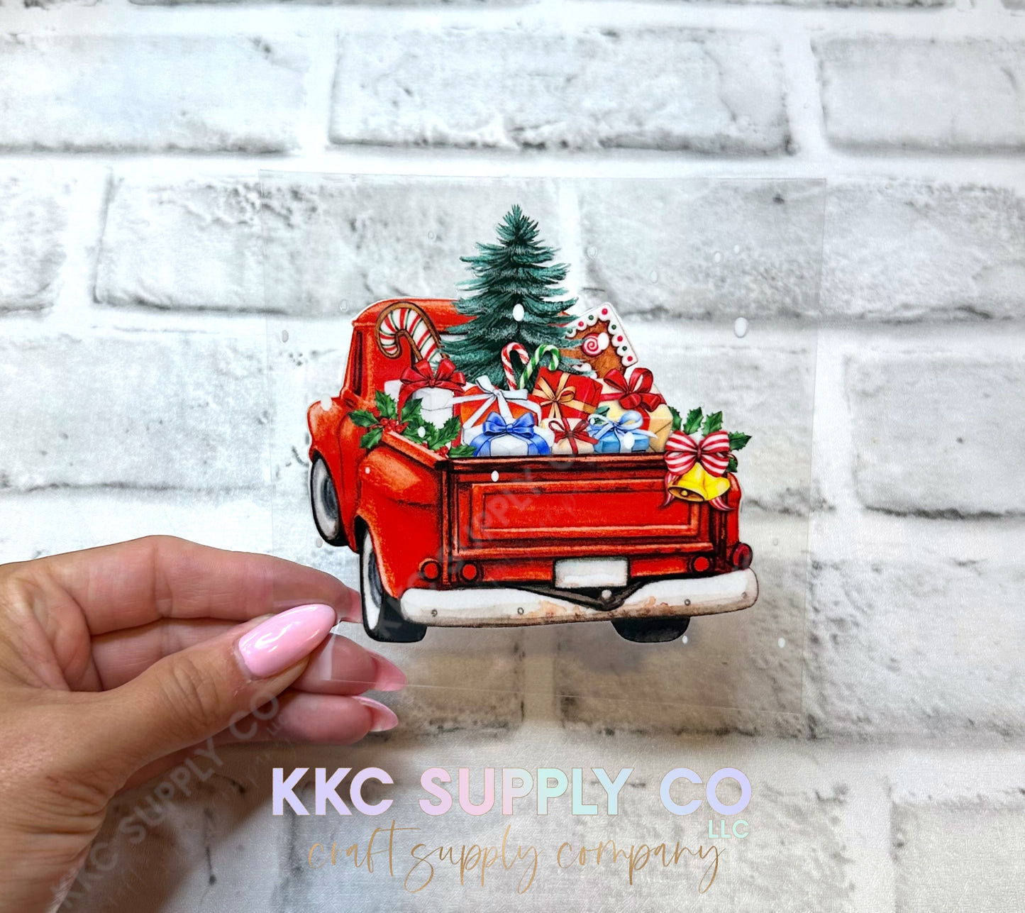 UV16610-Christmas Truck UV DTF Decal