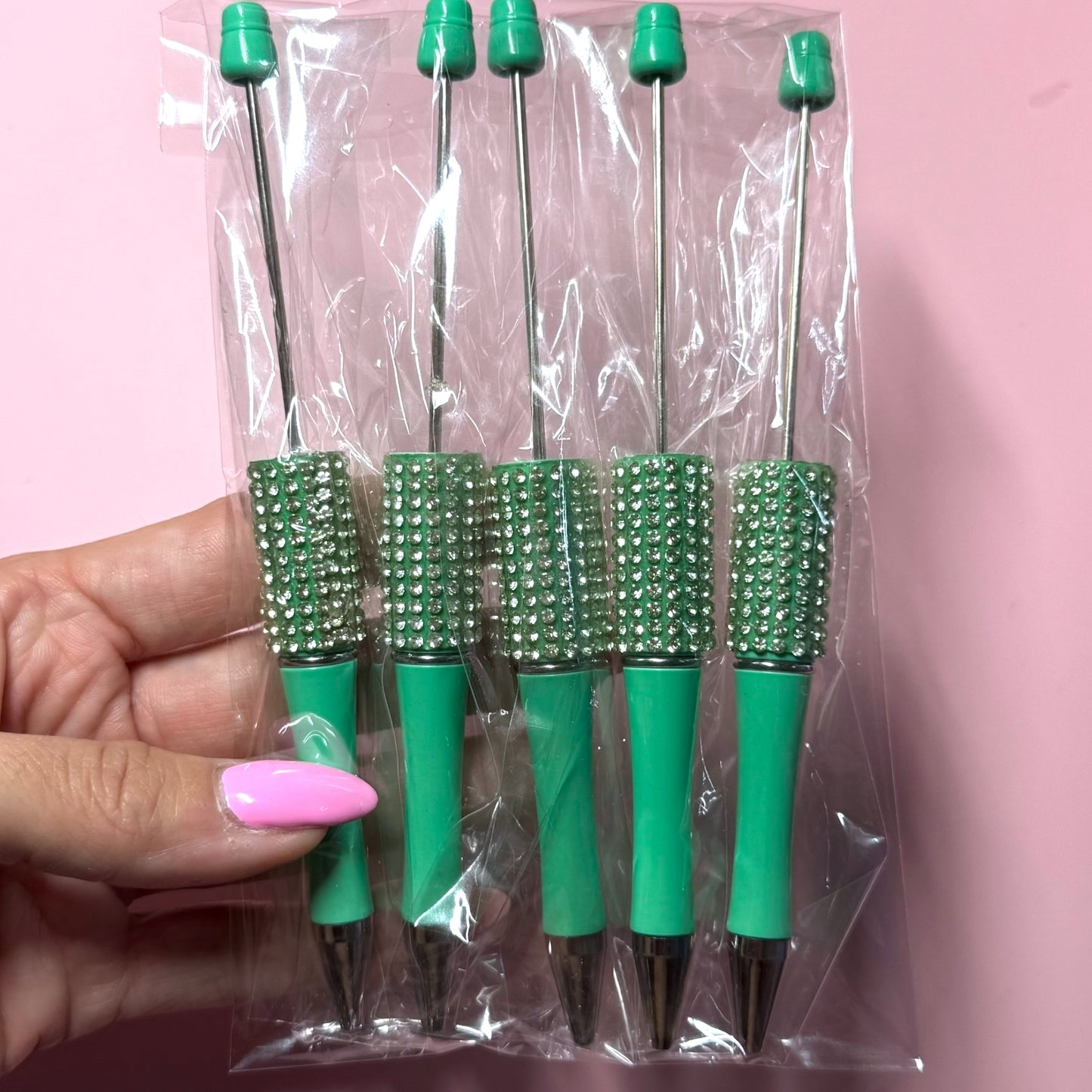 Teal Rhinestone Pen Destash Pack - 5 Count