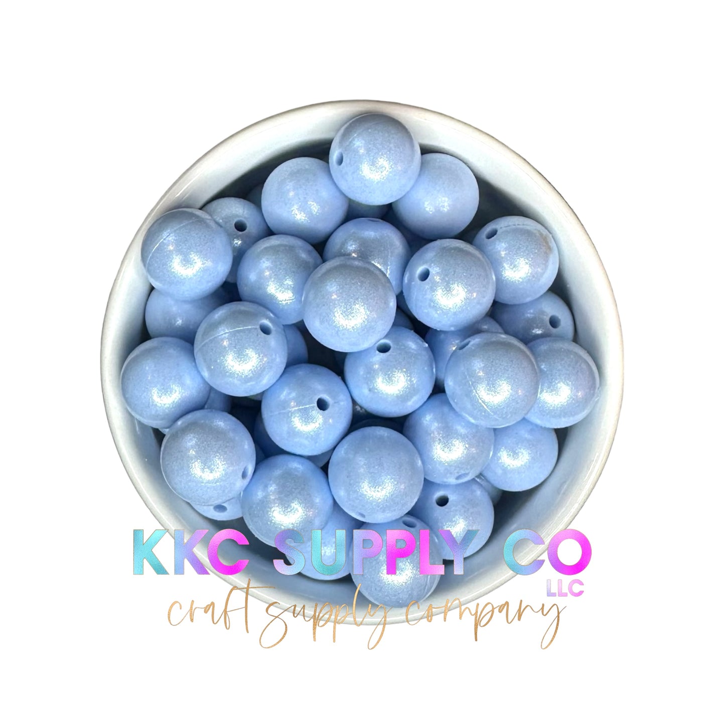 SS16-Opal Baby Blue Solid Silicone Bead 15mm