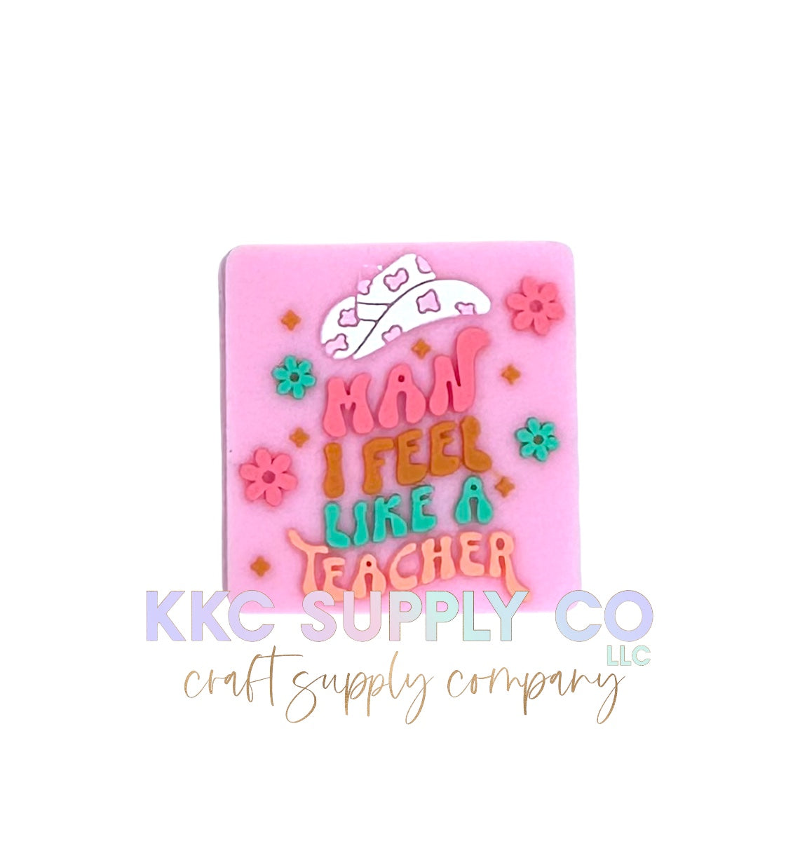 Man I Feel Like A Teacher Silicone Focal Bead-Pink