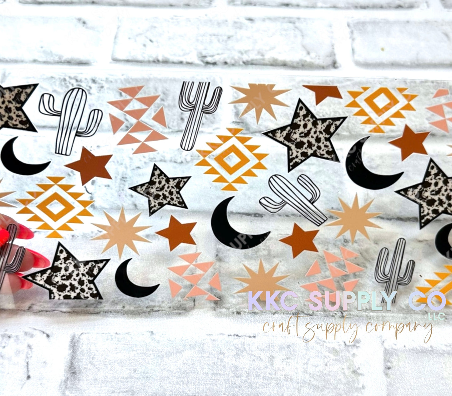 UV16100-Western Moon and Star 16oz UV DTF Wrap