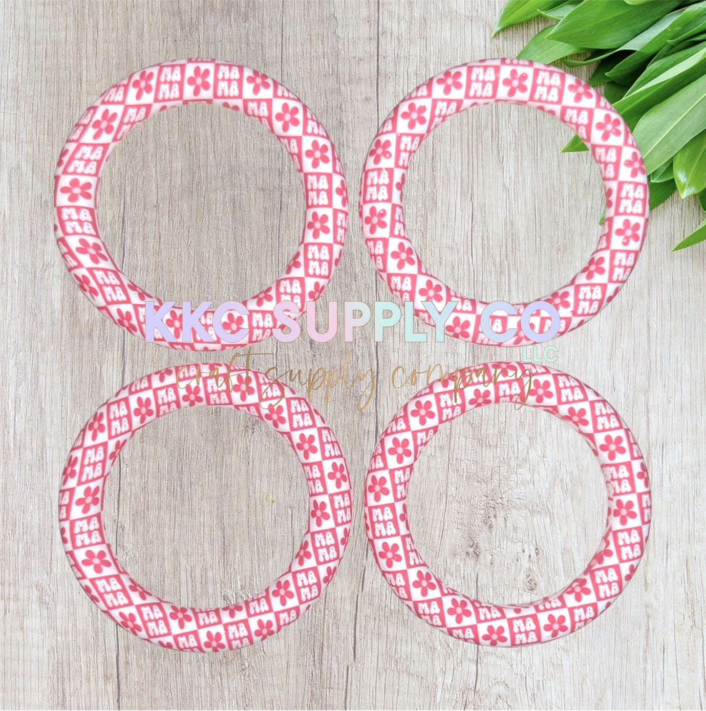 SP218-Mama Printed Silicone Beads