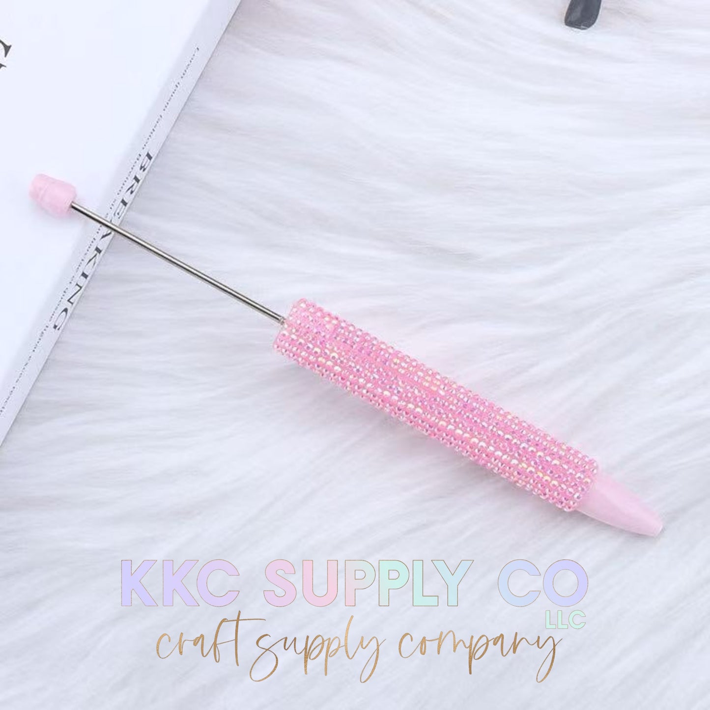 Long Slim Rhinestone Beadable Pen