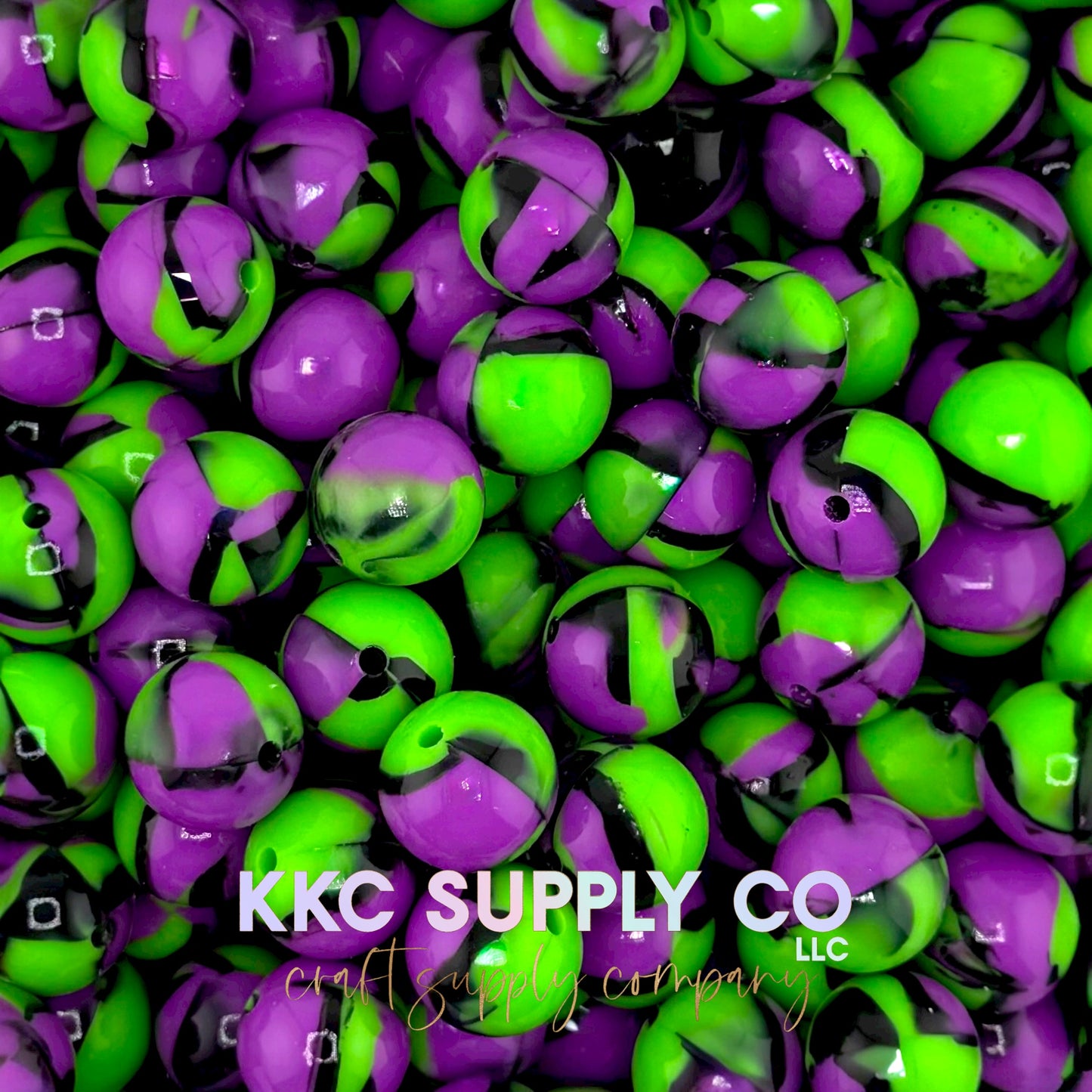 Halloween Marble 2 Liquid Silicone Beads-15mm