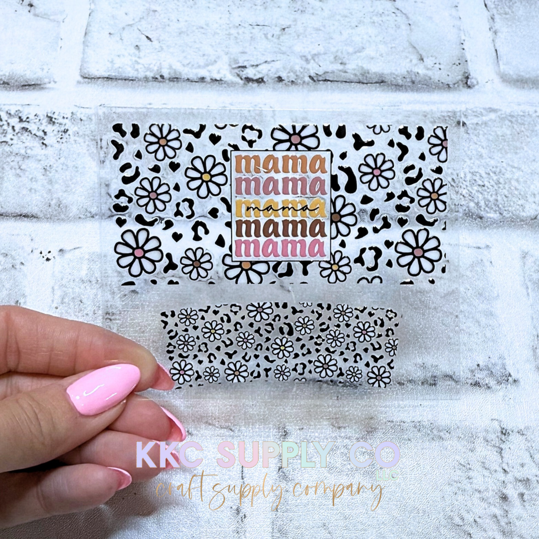 TKUV45-Mama Mama Daisy Mini Tumbler Keychain UV DTF Decal