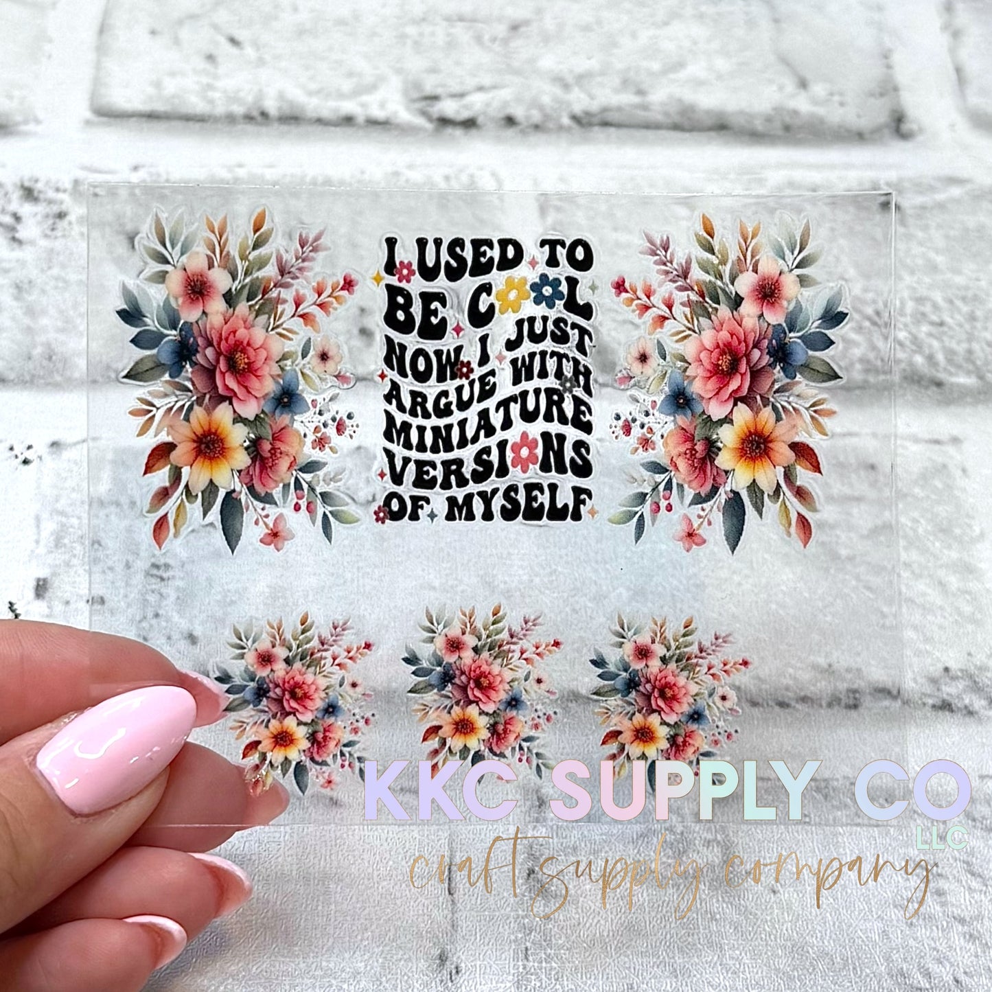 TKUV61-I Used To Be Cool Now I Just Argue With Miniature Versions Of Myself Mini Tumbler Keychain UV DTF Decal