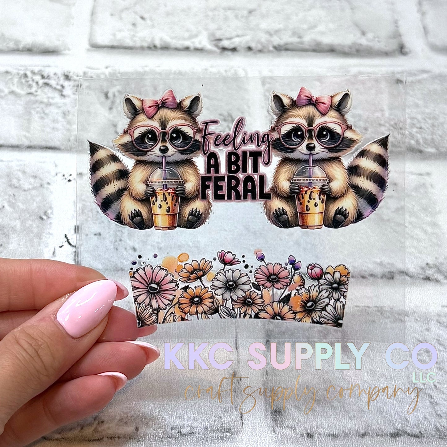 TKUV68-Feeling A Bit Feral Mini Tumbler Keychain UV DTF Decal