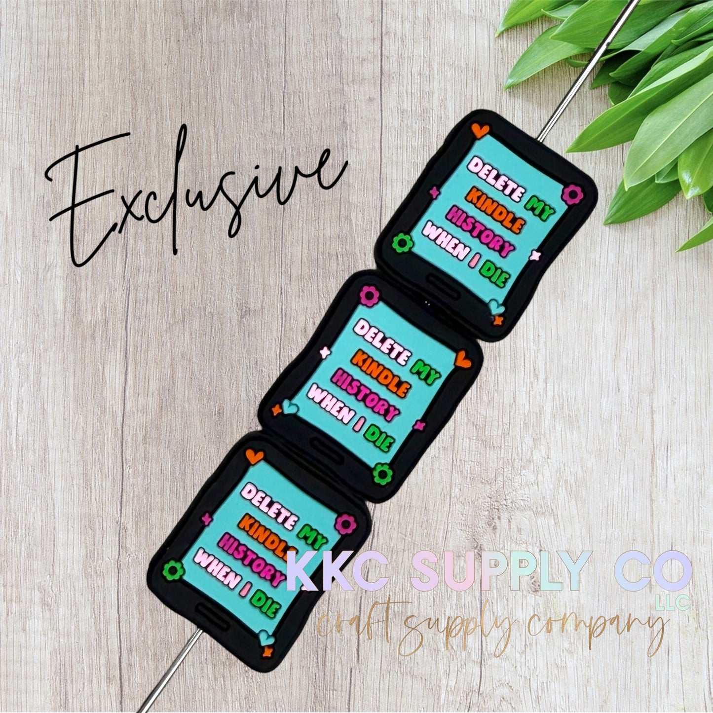 Delete My Kindle History When I Die Silicone Focal Bead-KKCSC Exclusive