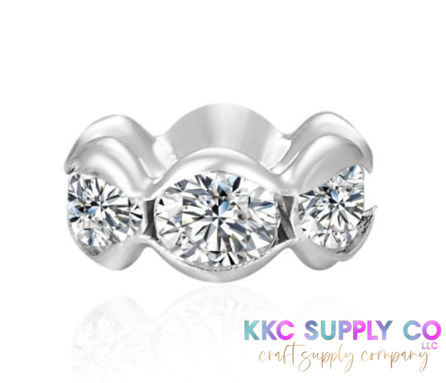 Wavy Clear Rhinestone Spacer Bead