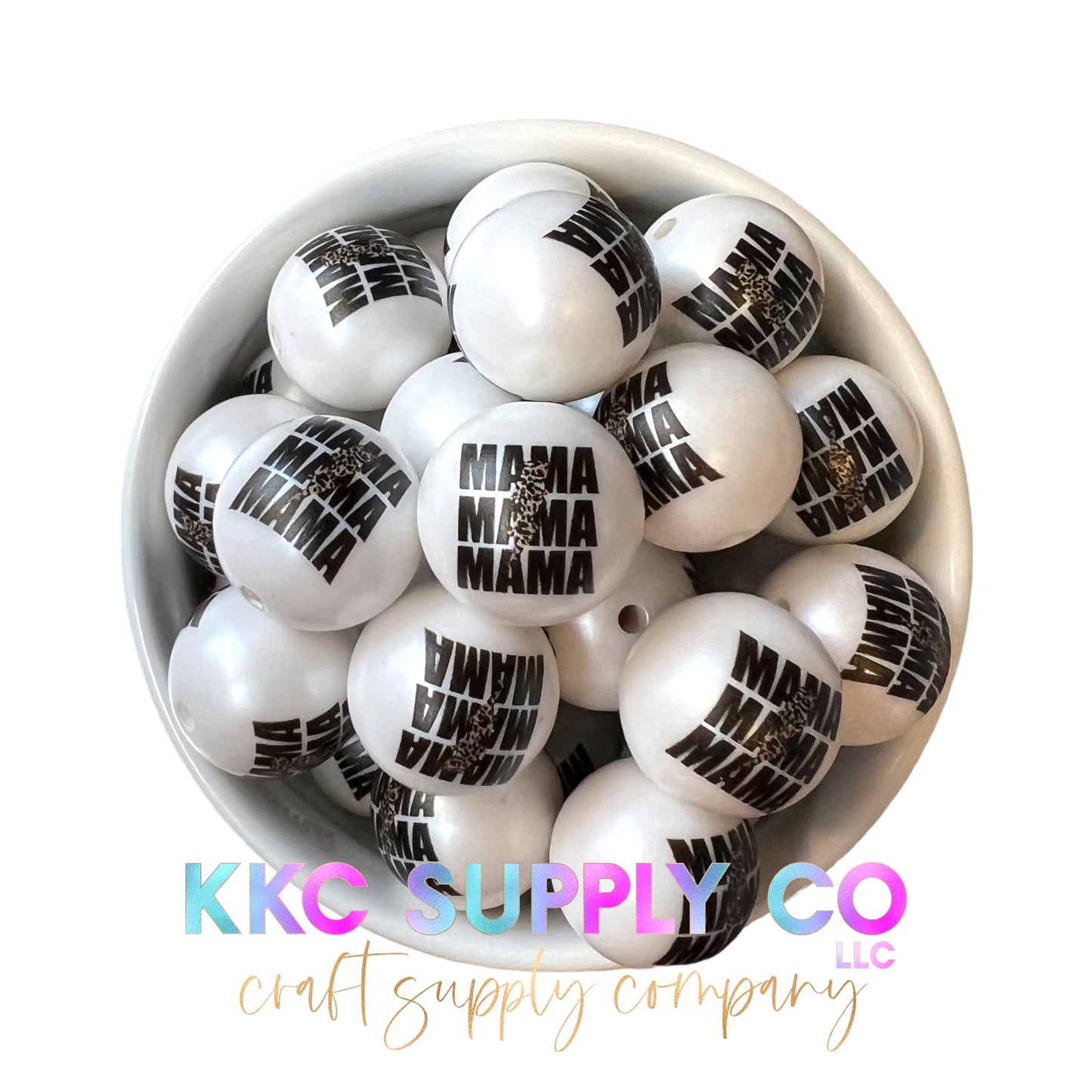 Mama w/Leopard Lightening Bolt Bubblegum Bead 20mm-KKCSC Exclusive