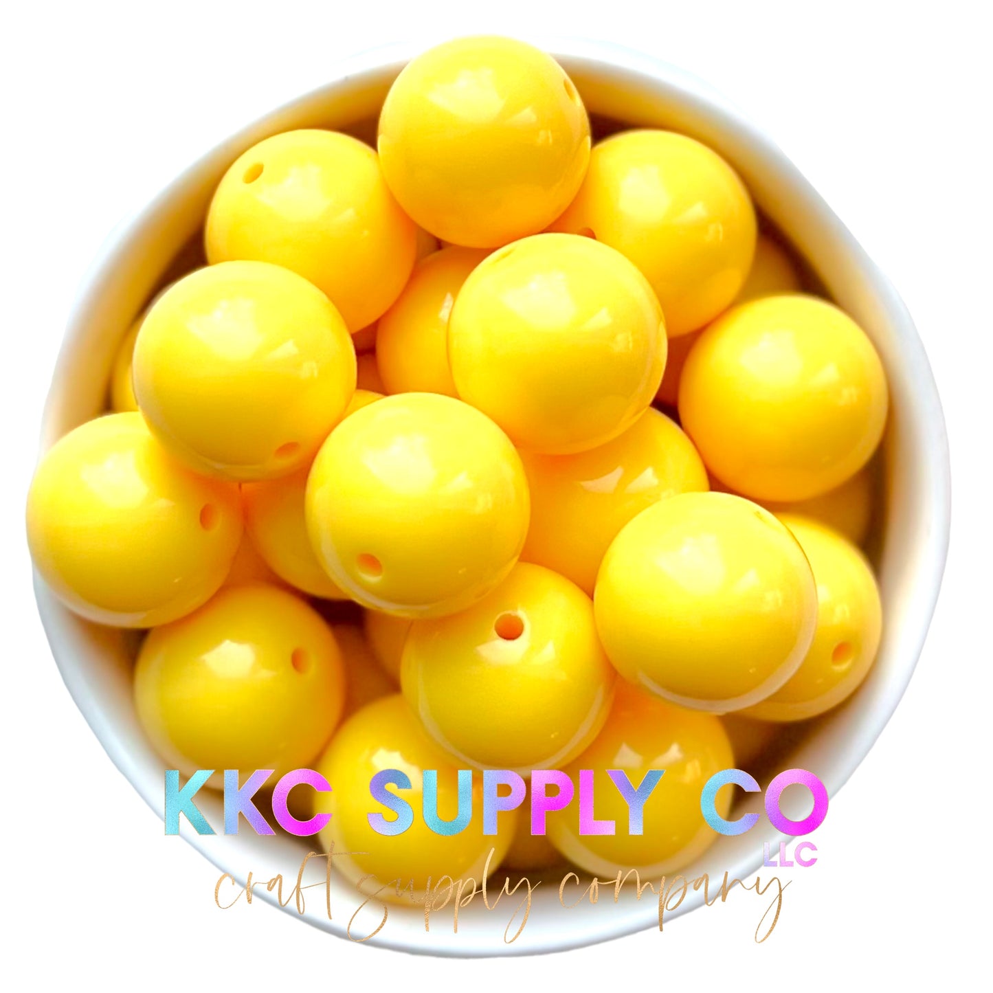Sunflower Yellow Solid Bubblegum Bead 20mm