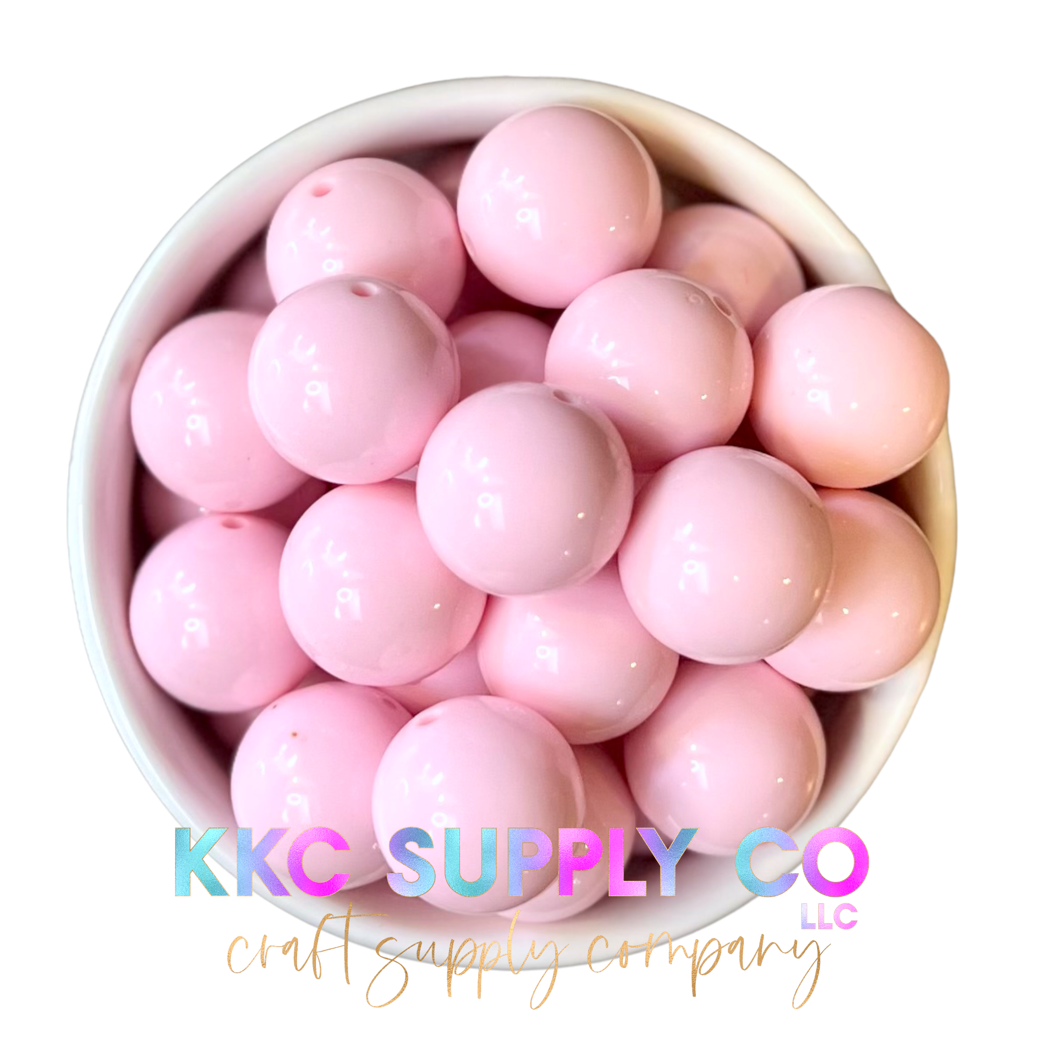 20mm Shocking pink solid bubblegum beads