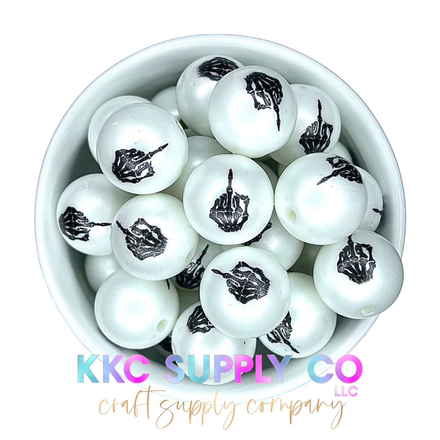 Skeleton Middle Finger Bubblegum Bead 20mm-KKCSC Exclusive
