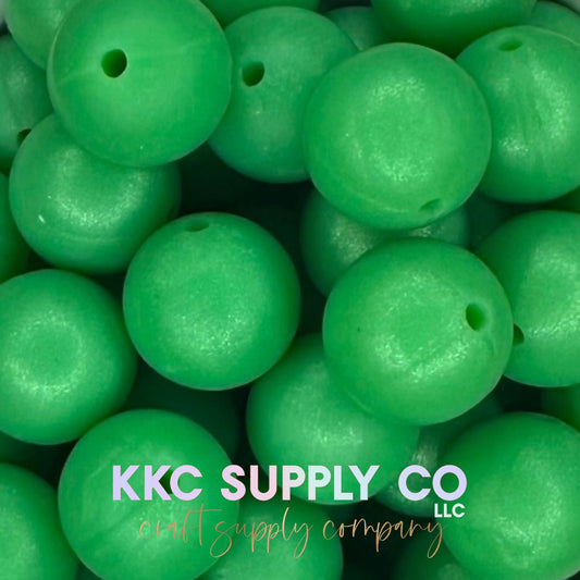 SS09-Green Shimmer Solid Silicone Bead