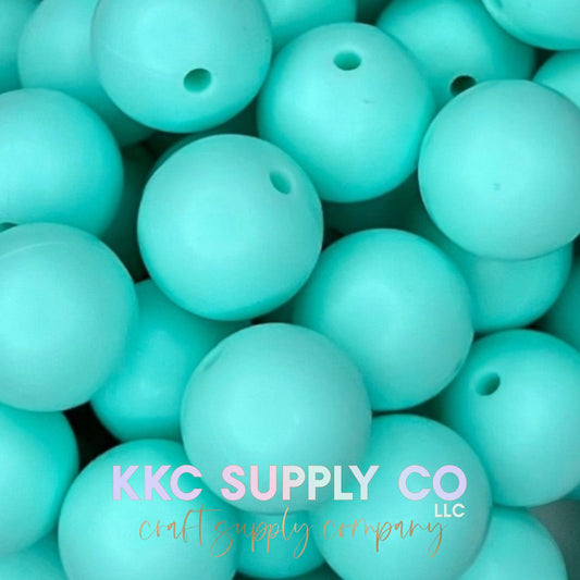 SS34-Bright Mint Green Solid Silicone Beads