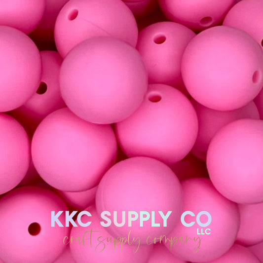 SS25-Bright Pink Solid Silicone Beads