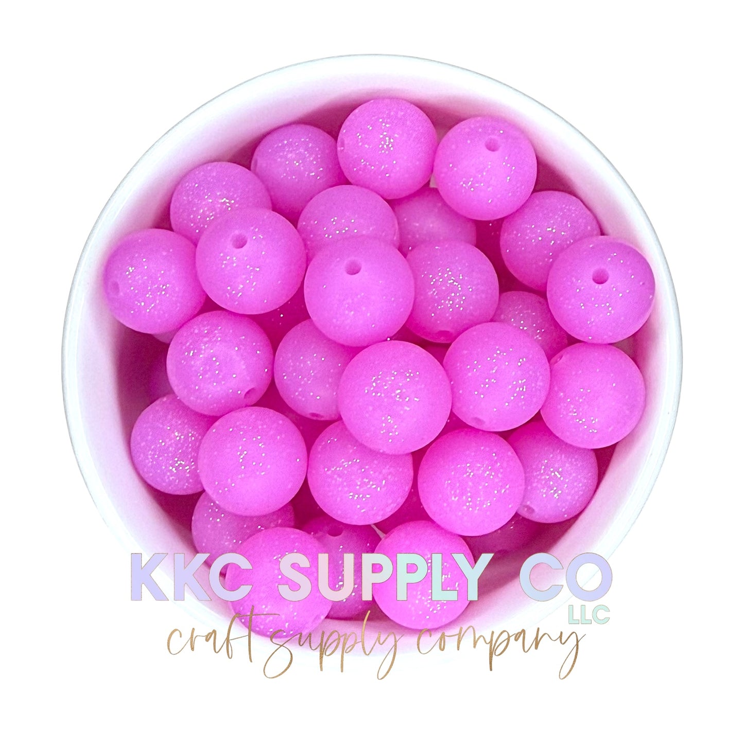 SG49-Bubblegum Glitter Silicone Beads 15mm